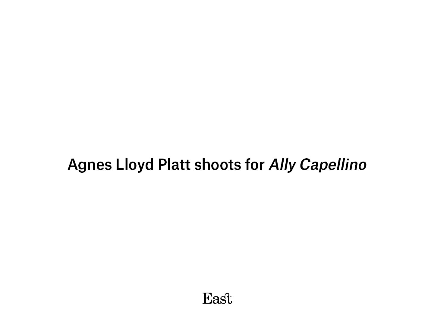 Commissioned works by East — Agnes Lloyd Platt